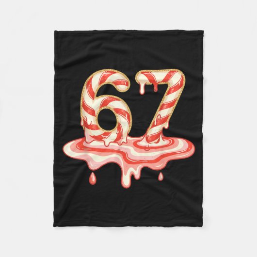 67 Christmas Melting Candy Cane Six Seven For Girl Fleecedecke (Vorderseite)
