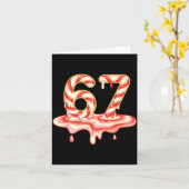 67 Christmas Melting Candy Cane Six Seven For Girl Karte (Gelbe Blume)
