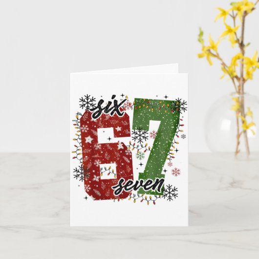 67 Christmas Meme 6 7 Numbers Six Seven Funny Kids Karte (Gelbe Blume)
