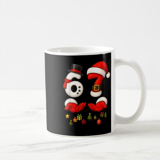 67 Christmas Meme Funny 6 7 Hands Gen Alpha Slang  Kaffeetasse (Rechts)