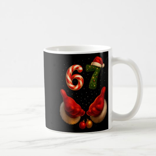 67 Christmas Meme Funny Gen Alpha Slang Holiday Hu Kaffeetasse (Rechts)