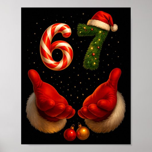 67 Christmas Meme Funny Gen Alpha Slang Holiday Hu Poster (Vorne)