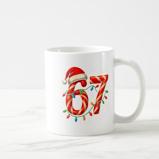 67 Christmas Meme Funny Six Seven Xmas Lights Cand Kaffeetasse (Rechts)