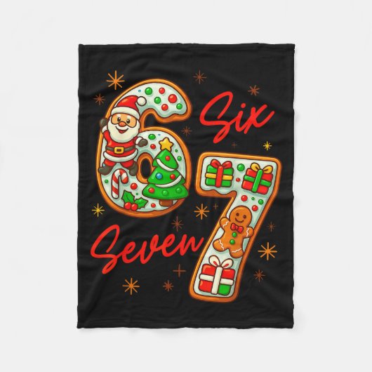 67 Christmas Meme Saying 6 7 Meme Costume Xmas Fleecedecke (Vorderseite)