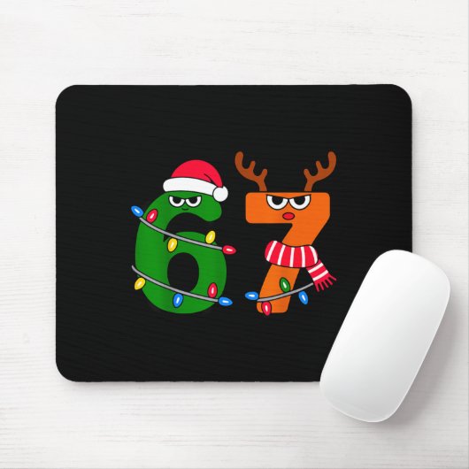 67 Christmas Meme Saying 6 7 Xmas Santa Claus  Mousepad (Mit Mouse)