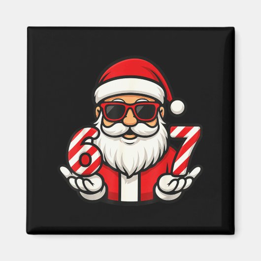 67 Christmas Meme Six Funny Santa Magnet (Vorne)