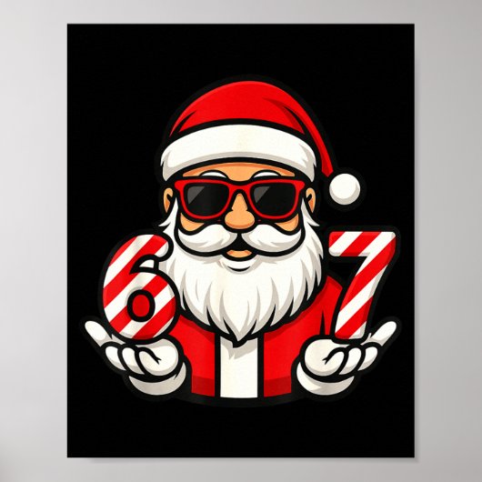 67 Christmas Meme Six Funny Santa Poster (Vorne)