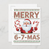 67 Christmas Merry 6 7 Mas Ugly Xmas Six Seven Einladungspostkarte (Vorne/Hinten)