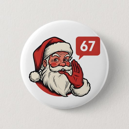 67 Christmas Merry Six Seven Brainrot Santa Claus Button (Vorderseite)