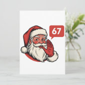 67 Christmas Merry Six Seven Brainrot Santa Claus Dankeskarte (Stehend Vorderseite)