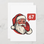 67 Christmas Merry Six Seven Brainrot Santa Claus Dankeskarte (Vorne/Hinten)