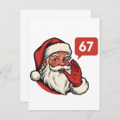 67 Christmas Merry Six Seven Brainrot Santa Claus Dankeskarte (Vorne/Hinten)