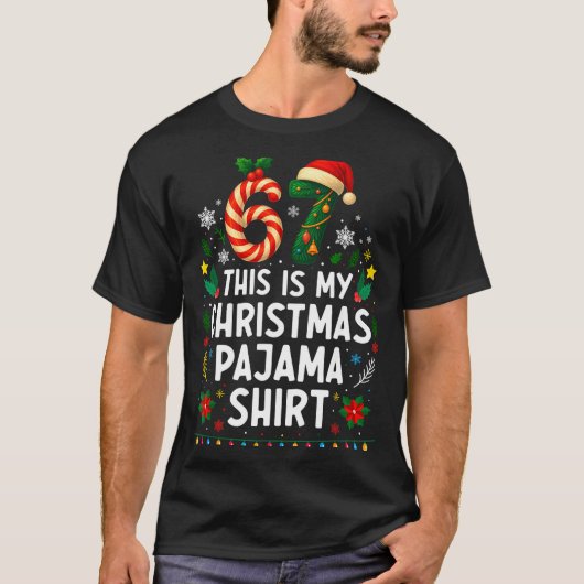 67 Christmas Pajama Shirt 6 7 Funny Meme Teen Boys (Vorderseite)