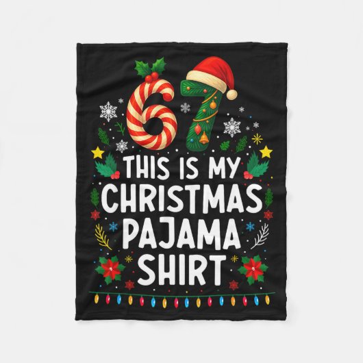67 Christmas Pajama Shirt 6 7 Funny Meme Teen Boys Fleecedecke (Vorderseite)