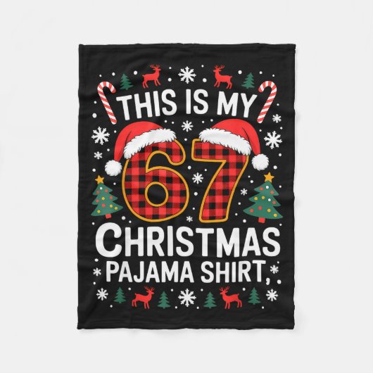 67 Christmas Pajama Shirt Funny Six Seven Meme Bra Fleecedecke (Vorderseite)