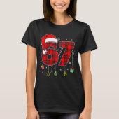 67 Christmas Plaid Santa Hat Funny Family Matching T-Shirt (Vorderseite)