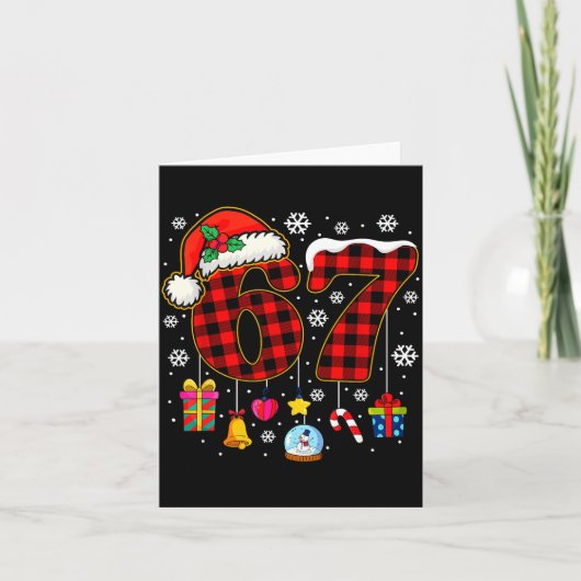 67 Christmas Red Plaid 6 7 Six Seven Boys Christma Karte (Vorderseite)