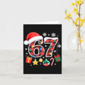 67 Christmas Red Plaid 6 7 Six Seven Boys Christma Karte (Gelbe Blume)
