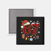 67 Christmas Red Plaid 6 7 Six Seven Boys Christma Magnet (Vorderseite/Rückseite)