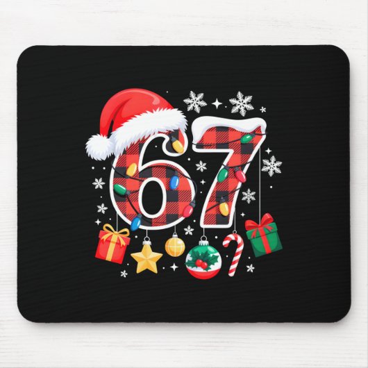 67 Christmas Red Plaid 6 7 Six Seven Boys Christma Mousepad (Vorne)