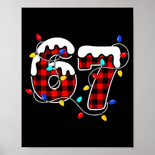 67 Christmas Red Plaid 6 7 Six Seven Boys Christma Poster (Vorne)