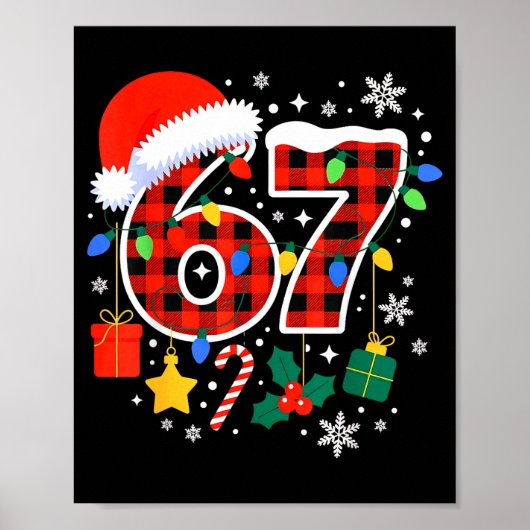67 Christmas Red Plaid 6 7 Six Seven Boys Poster (Vorne)