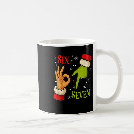 67 Christmas Santa Claus Green 6 7 Internet Meme X Kaffeetasse (Rechts)