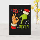 67 Christmas Santa Claus Green 6 7 Internet Meme X Karte (Gelbe Blume)