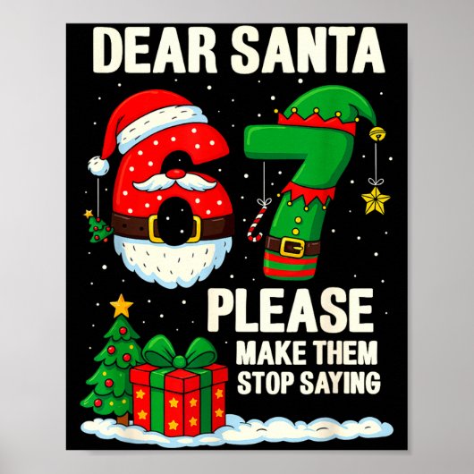 67 Christmas Shirt 6-7 6 7 Shirt Funny Parents Men Poster (Vorne)