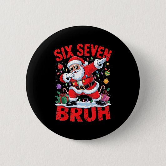67 Christmas Shirt Santa Six Seven Bruh Men Women Button (Vorderseite)