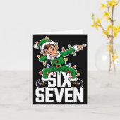 67 Christmas Six Seven 6 7 Meme Funny Dabbing Elf  Karte (Gelbe Blume)