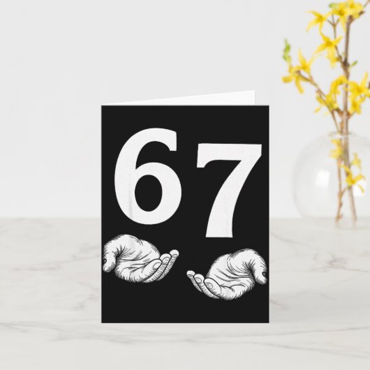 67 Christmas Six Seven 6 7 Meme Gen Alpha Slang 6  Karte (Gelbe Blume)