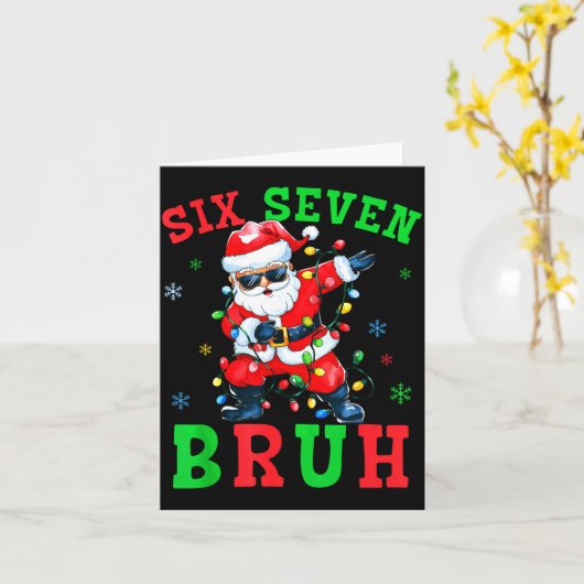 67 Christmas Six Seven Bruh Meme Santa Dabbing Chr Karte (Gelbe Blume)