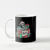 67 Christmas Skeleton Xmas Santa Hat Six Seven Fun Kaffeetasse (Links)