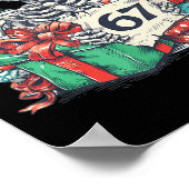 67 Christmas Skeleton Xmas Santa Hat Six Seven Fun Poster (Ecke)
