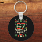 67 Christmas Squad Brainrot Meme Ugly Xmas Six Sev Schlüsselanhänger (Vorderseite)