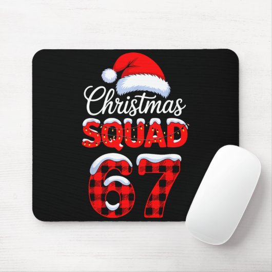 67 Christmas Squad Meme Saying 6 7 Santa Claus Mousepad (Mit Mouse)