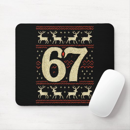 67 Christmas Sweater Ugly 6 7 Meme Six Seven Mason Mousepad (Mit Mouse)