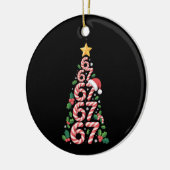 67 Christmas Tree Candy Cane Holiday Six Seven Keramik Ornament (Links)