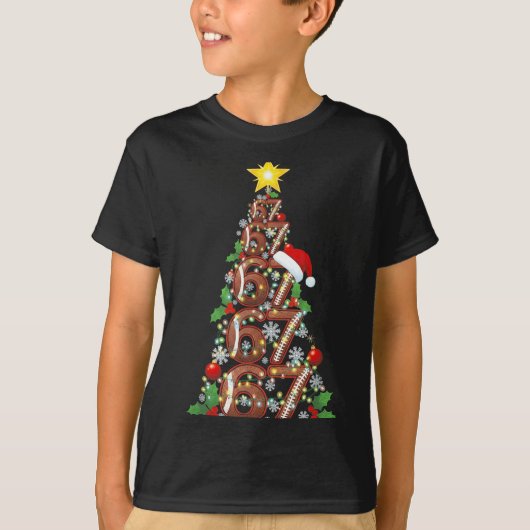 67 Christmas Tree Football Holiday Six Seven Meme  T-Shirt (Vorderseite)