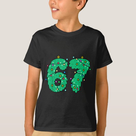 67 Christmas Tree For Kids Boys Girls Meme Six Sev T-Shirt (Vorderseite)
