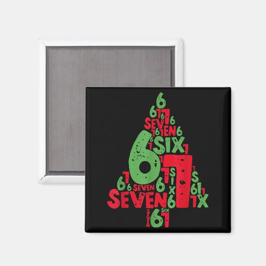 67 Christmas Tree Holiday Six Seven Meme Brainrot  Magnet (Vorderseite/Rückseite)