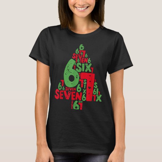 67 Christmas Tree Holiday Six Seven Meme Brainrot T-Shirt (Vorderseite)