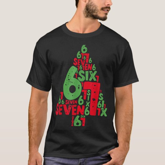 67 Christmas Tree Holiday Six Seven Meme Brainrot  T-Shirt (Vorderseite)