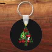 67 Christmas Tree Xmas Holiday Six Seven Meme Brai Schlüsselanhänger (Vorderseite)