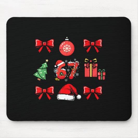 67 Coquette Christmas Funny 6 7 Meme Men Women Kid Mousepad (Vorne)