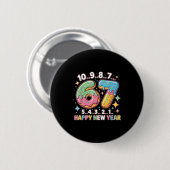 67 Countdown Happy New Year 2026 Funny Donut Numbe Button (Vorne & Hinten)
