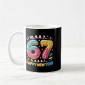 67 Countdown Happy New Year 2026 Funny Donut Numbe Kaffeetasse (Links)