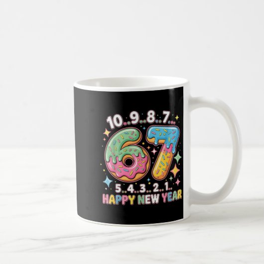 67 Countdown Happy New Year 2026 Funny Donut Numbe Kaffeetasse (Rechts)