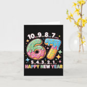 67 Countdown Happy New Year 2026 Funny Donut Numbe Karte (Gelbe Blume)